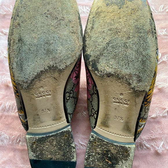 Gucci Princetown Horsebit Bengal Tiger Lily Monogram Loafer Mule - Picture 4 of 7